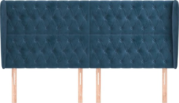 vidaXL Κεφαλάρι τύπου uszak, σκούρο μπλε, 203x23x118/128 εκ., βελούδο