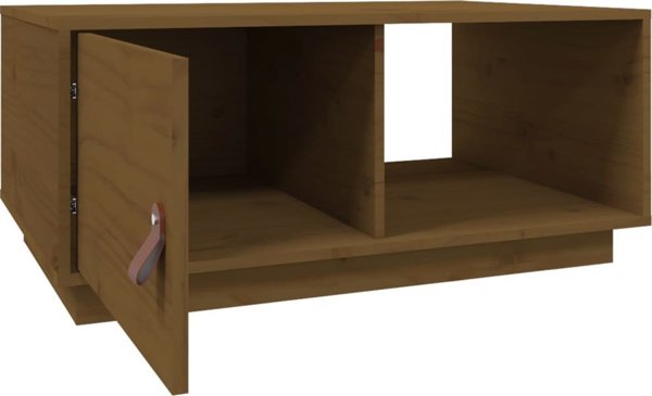 Stolik kawowy miodowy braz 80x50x35.5 cm lite drewno sosnowe
