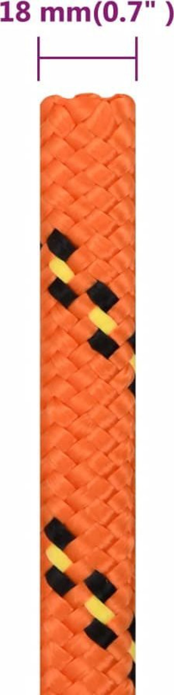 vidaXL Linka zeglarska, pomaranczowa, 18 mm, 50 m, polipropylen