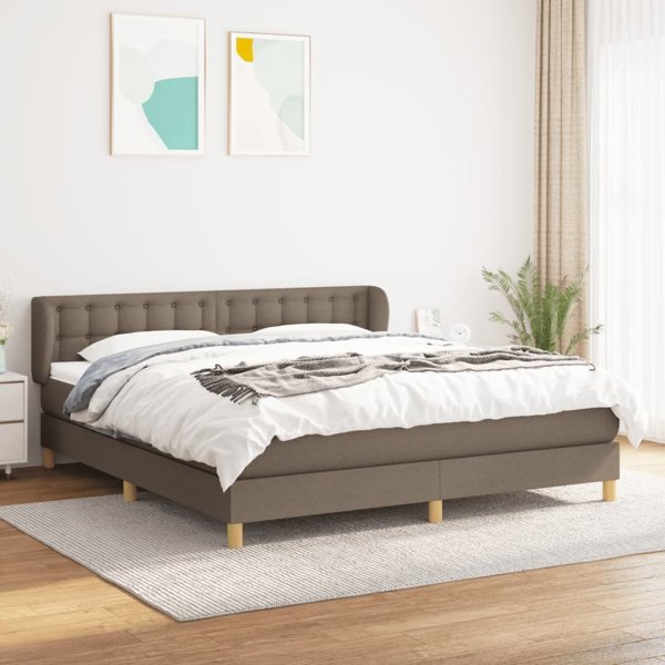 vidaXL Lovet Kontinentale me to mattress, taupe, yfasma, 160x200 cm