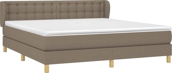 vidaXL Lovet Kontinentale me to mattress, taupe, yfasma, 160x200 cm