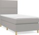 vidaXL κρεβάτι continental με στρώμα, ανοιχτό γκρι, ύφασμα, 90x200 εκ.
