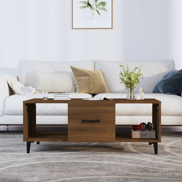 vidaXL Τραπεζάκι καφέ, καφέ δρυς, 102x50x40 cm, υλικό ξύλου