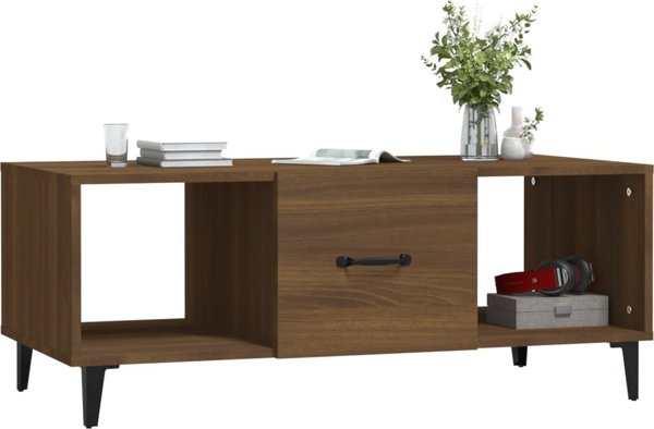 vidaXL Τραπεζάκι καφέ, καφέ δρυς, 102x50x40 cm, υλικό ξύλου