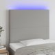 vidaXL Zaglowek do lozko z LED, jasnoszary, 80x5x118/128 cm, tkanina