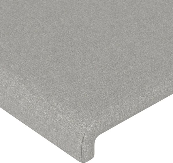 vidaXL Zaglowek do lozko z LED, jasnoszary, 80x5x118/128 cm, tkanina