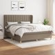 vidaXL Κρεβατι continental με στρώμα, taupe, ύφασμα, 160x200 εκ.