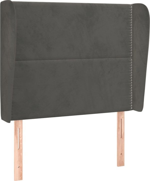 vidaXL Προσκέφαλο uszak σκούρο γκρι, 103x23x118/128 εκ., βελούδο