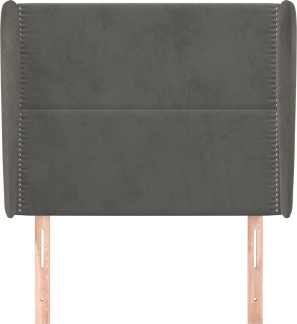 vidaXL Προσκέφαλο uszak σκούρο γκρι, 103x23x118/128 εκ., βελούδο