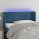 vidaXL Κεφαλάρι κρεβατιού με LED σκούρο μπλε 103x16x78/88 cm βελούδο