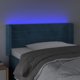 vidaXL Κεφαλάρι κρεβατιού με LED σκούρο μπλε 103x16x78/88 cm βελούδο