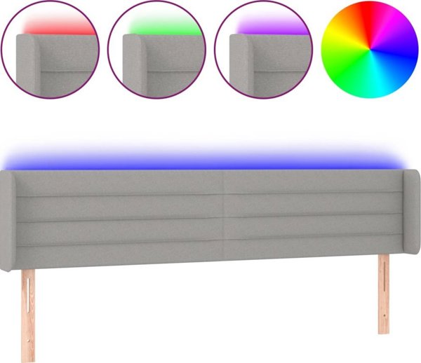 vidaXL Zaglowek do lozkou me LED, aspro gkrizo, 203x16x78/88 cm, yfasma
