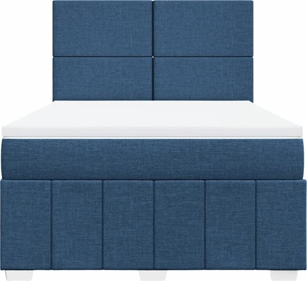 vidaXL κρεβάτι kontynentalne με στρώμα, μπλε, ύφασμα 140x190 εκ.