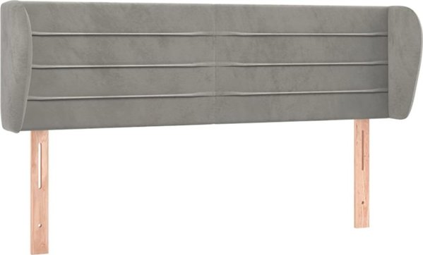 vidaXL Κεφαλάρι uszak, ανοιχτό γκρι, 147x23x78/88 cm, βελούδινο