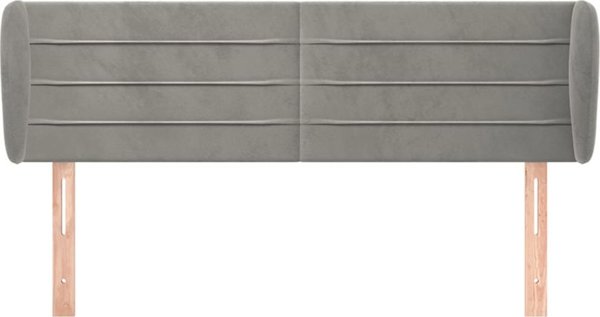 vidaXL Κεφαλάρι uszak, ανοιχτό γκρι, 147x23x78/88 cm, βελούδινο