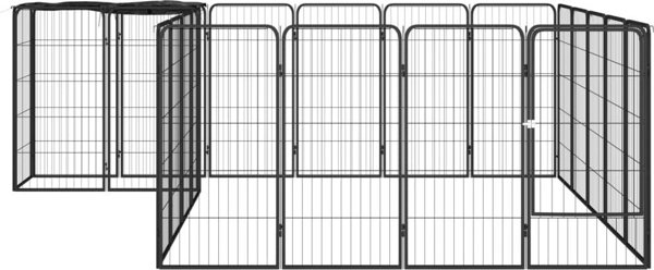 vidaXL vidaXL Kojec dla psa, 22 paneli, czarny, 50x100 cm, stal