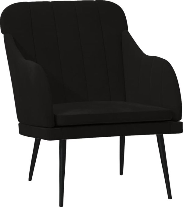 vidaXL vidaXL Fotel, czarny, 63x76x80 cm, obity aksamitem