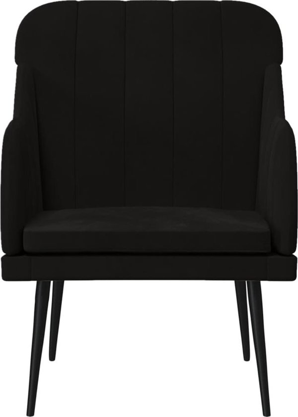 vidaXL vidaXL Fotel, czarny, 63x76x80 cm, obity aksamitem