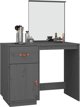 vidaXL Toaletka, szara, 95x50x134 cm, lite drewno sosnowe