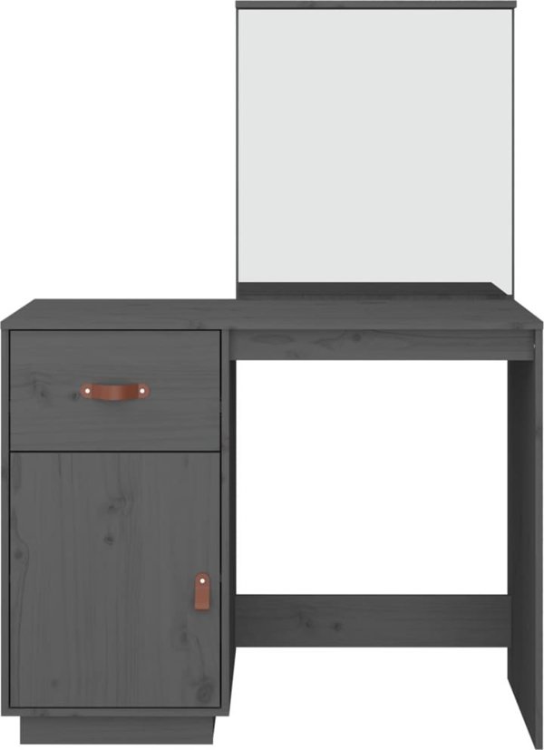 vidaXL Toaletka, szara, 95x50x134 cm, lite drewno sosnowe