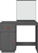 vidaXL Toaletka, szara, 95x50x134 cm, lite drewno sosnowe