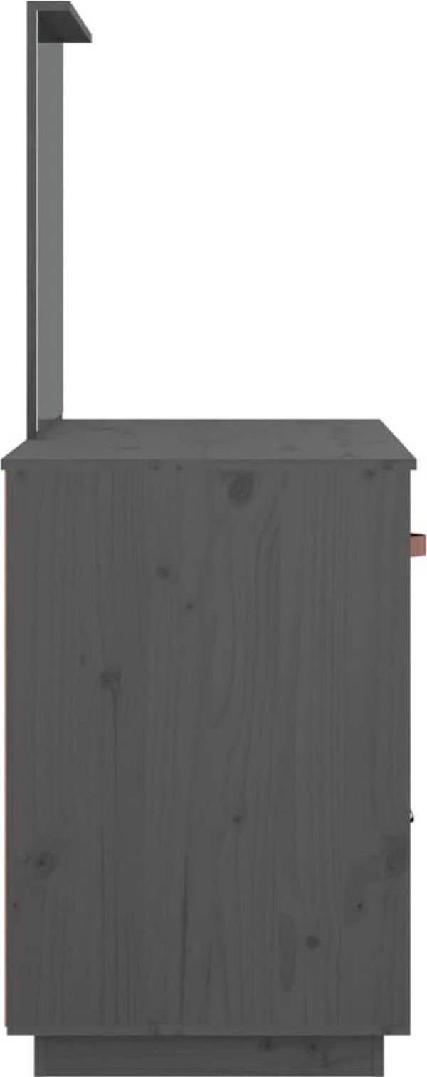 vidaXL Toaletka, szara, 95x50x134 cm, lite drewno sosnowe