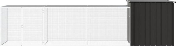 vidaXL Κλουβί για κοτόπουλα, ανθρακί, 400x91x100 εκ, ατσάλι