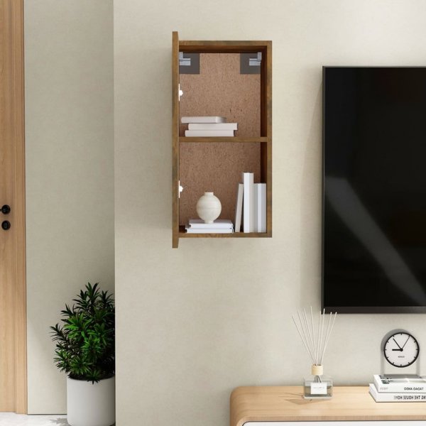vidaXL Έπιπλο για TV, καπνιστή δρυς, 30,5x30x60 cm
