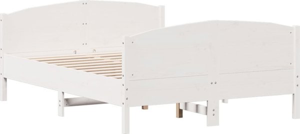 vidaXL Κρεβατοκάμαρα Πλαίσιο χωρίς Στρώμα, Λευκό, 140x200 εκ., Μασίφ Πεύκο
