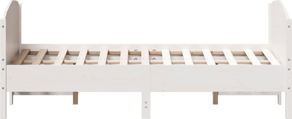 vidaXL Κρεβατοκάμαρα Πλαίσιο χωρίς Στρώμα, Λευκό, 140x200 εκ., Μασίφ Πεύκο