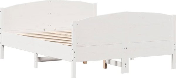 vidaXL Κρεβατοκάμαρα Πλαίσιο χωρίς Στρώμα, Λευκό, 140x200 εκ., Μασίφ Πεύκο