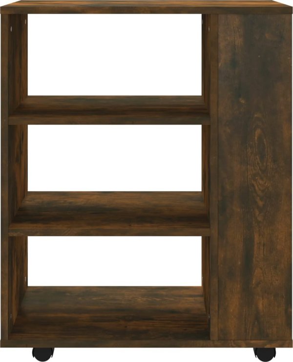 vidaXL Ντουλάπι σε ροδάκια, καπνιστή δρυς, 60x35x75 cm