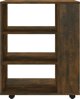 vidaXL Ντουλάπι σε ροδάκια, καπνιστή δρυς, 60x35x75 cm