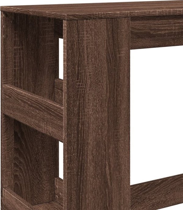 vidaXL Μπαρ τραπέζι με διαχωριστικά, καφέ δρυς, 90x40x103,5 εκ.