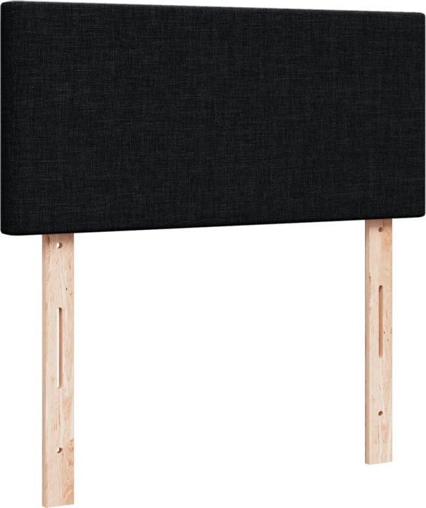 vidaXL Κρεβάτι Continental με στρώμα, μαύρο ύφασμα, 100x200 cm
