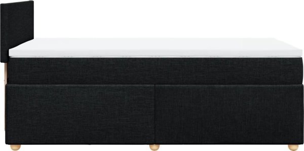 vidaXL Κρεβάτι Continental με στρώμα, μαύρο ύφασμα, 100x200 cm