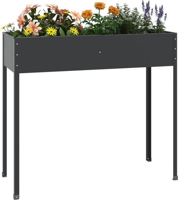 vidaXL vidaXL Donica ogrodowa, antracytowa, 100,5x40,5x90 cm, stal