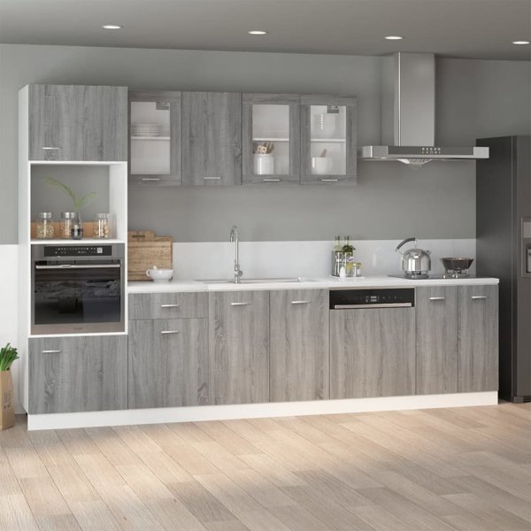 vidaXL Όρθιος ντουλάπι κουζίνας, γκρι Sonoma δρυς, 60 x 46 x 81.5 cm