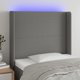 vidaXL Zaglowek do lozka z LED, ciemnoszary, 83x16x118/128 cm, tkanina
