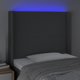 vidaXL Zaglowek do lozka z LED, ciemnoszary, 83x16x118/128 cm, tkanina