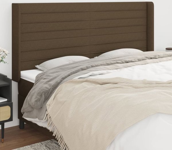 vidaXL Κεφαλάρι Πολυθρόνας, Σκούρο Καφέ, 203x16x118/128 cm, Υφασμάτινο