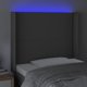 vidaXL Κεφαλάρι κρεβατιού με LED, γκρι, 93x16x118/128 εκ., συνθετικό δέρμα