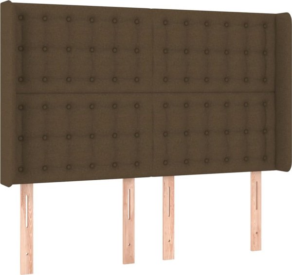 vidaXL Λιτώ 140x190 cm με στρώμα, καφέ ύφασμα
