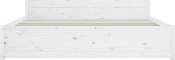 vidaXL Κορνίζα κρεβατιού λευκή από μασίφ ξύλο 150x200 εκ, King Size