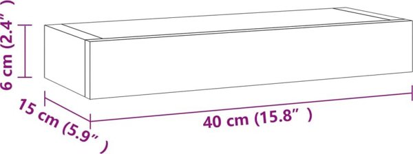 vidaXL Επιτοίχιες ράφες, 2 τεμάχια, 40x15x6 cm, σκληρό ξύλο τεκ