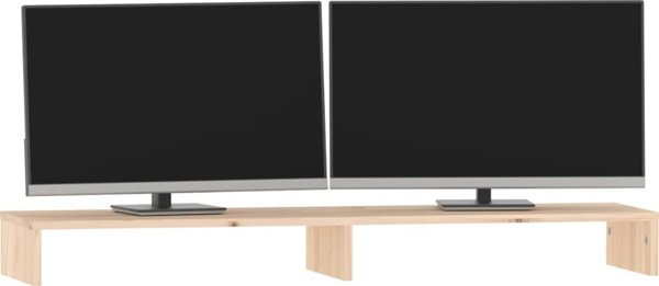 vidaXL Podstawka na monitor, 100x27x10 cm, lite drewno sosnowe