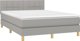 vidaXL Κρεβάτι Continental με στρώμα, ανοιχτό γκρι ύφασμα, 140x190 cm
