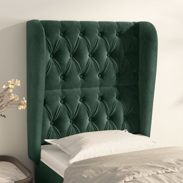 vidaXL Κεφαλάρι uszak σκούρο πράσινο 83x23x118/128 cm βελούδο