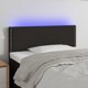 vidaXL Zaglowek do lozka z LED, czarny, 100x5x78/88 cm, tkanina