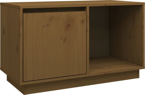 vidaXL Szafka pod TV, miodowy braz, 74x35x44 cm, lite drewno sosnowe
